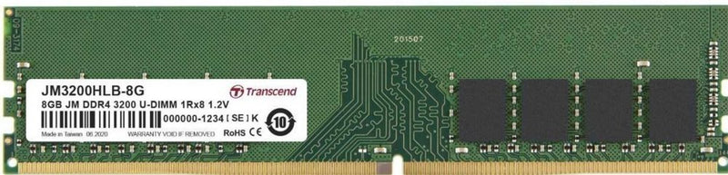 Transcend JetRam JM3200HLB-8G geheugenmodule 8 GB 1 x 8 GB DDR4 3200 MHz
