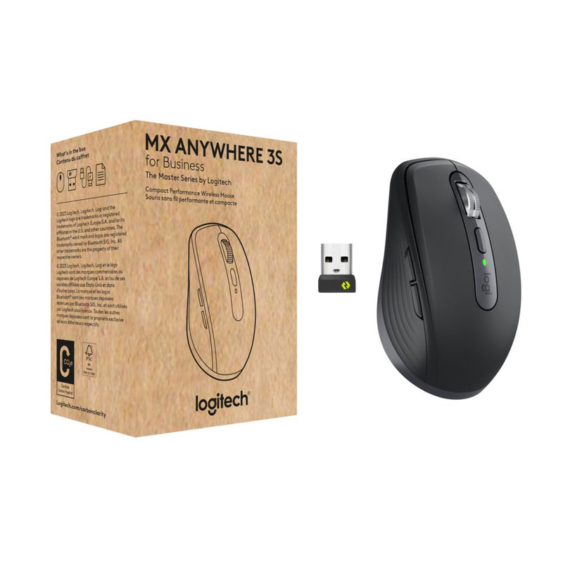 Logitech MX Anywhere 3S for Business muis Rechtshandig RF-draadloos + Bluetooth Laser 8000 DPI