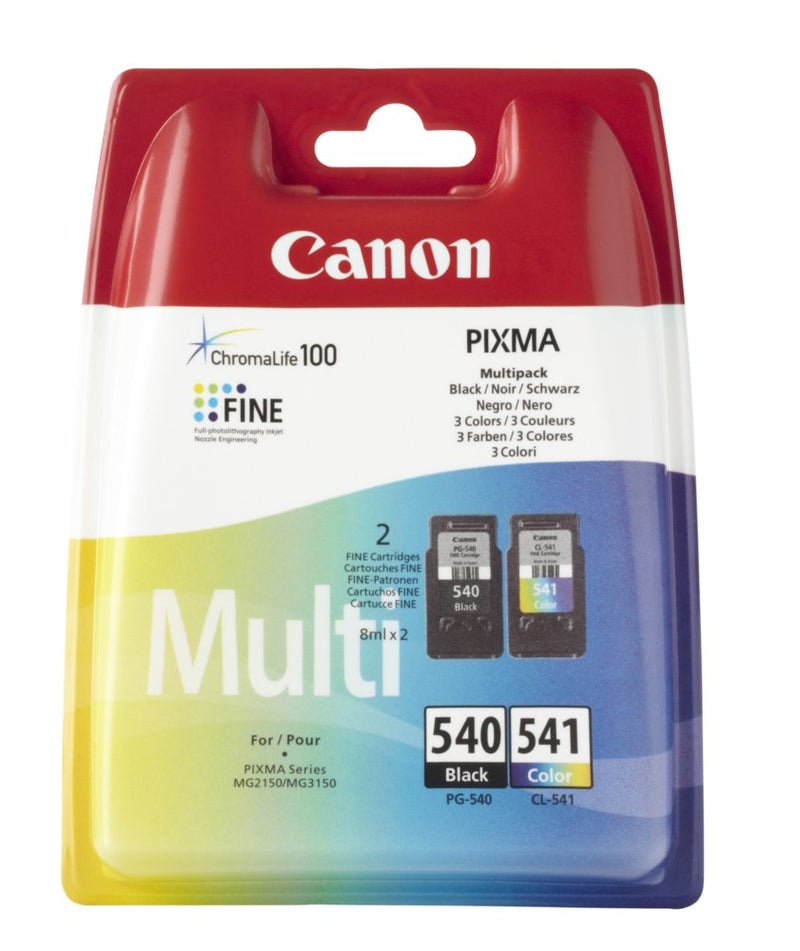 Canon PG-540/CL-541 Multi pack inktcartridge 2 stuk(s) Origineel Zwart, Cyaan, Magenta, Geel