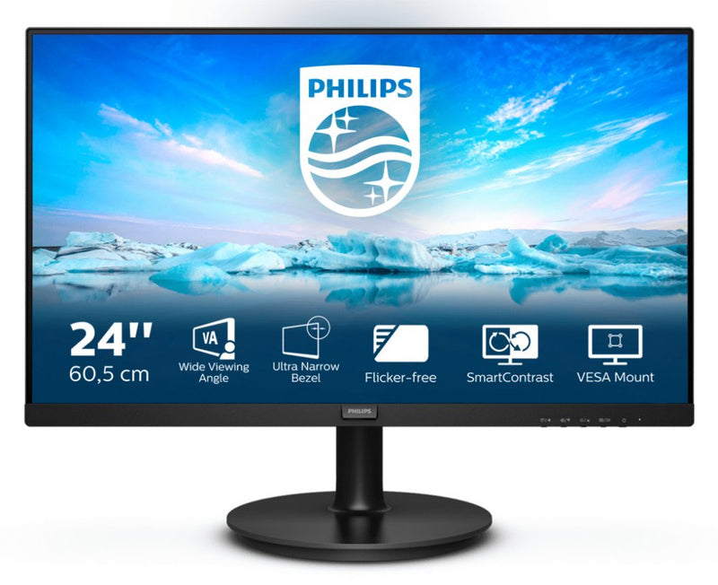 Philips V Line 241V8LA/00 LED display 60,5 cm (23.8") 1920 x 1080 Pixels Full HD Zwart