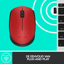 Logitech M171 Red-K muis Ambidextrous RF Draadloos Optisch 1000 DPI