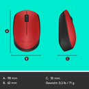 Logitech M171 Red-K muis Ambidextrous RF Draadloos Optisch 1000 DPI