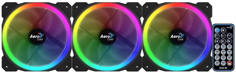 Aerocool Orbit RC 3x120MM RGB/GAMING +Remote 14.1dB/ RGB
