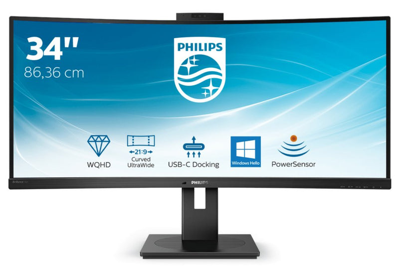 Philips P Line 346P1CRH/00 LED display 86,4 cm (34") 3440 x 1440 Pixels UltraWide Quad HD Zwart