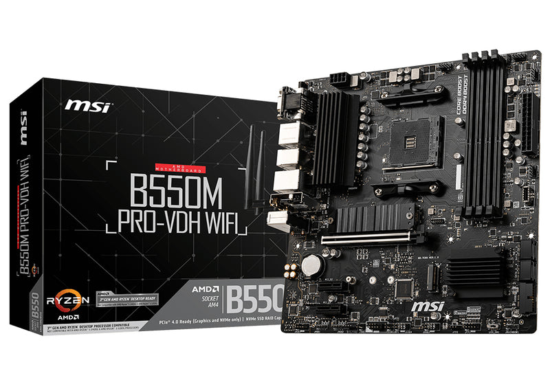 MSI B550M PRO-VDH WIFI moederbord AMD B550 Socket AM4 micro ATX