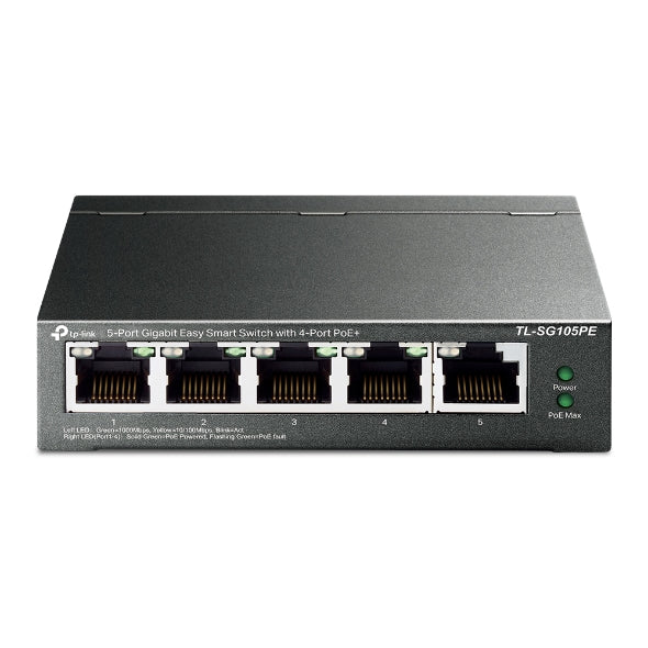 TP-Link TL-SG105PE netwerk-switch Managed L2 Gigabit Ethernet (10/100/1000) Power over Ethernet (PoE) Zwart