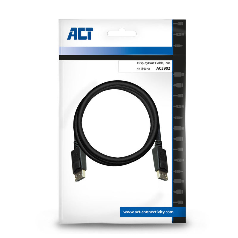 ACT AC3902 DisplayPort kabel 2 m Zwart