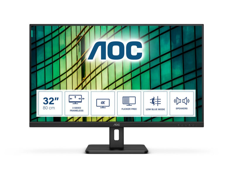 AOC E2 U32E2N LED display 80 cm (31.5") 3840 x 2160 Pixels 4K Ultra HD Zwart