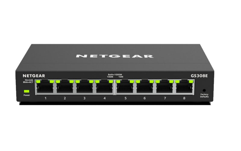 NETGEAR GS308E Managed Gigabit Ethernet (10/100/1000) Zwart